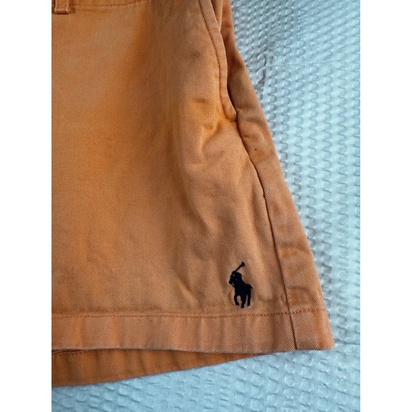 Ralph Lauren Sport Girl's Shorts Bottoms Orange 100% Cotton Flat Front Size 12 - Picture 2 of 8